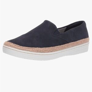 Clarks Marie Pearl Espadrilles Loafers Blue Suede, Sz 9